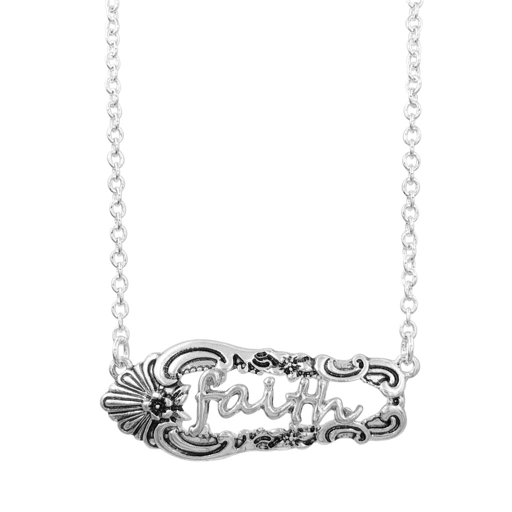 FAITH Spoon Handle Style Silver & Gold Tone Chain Necklace